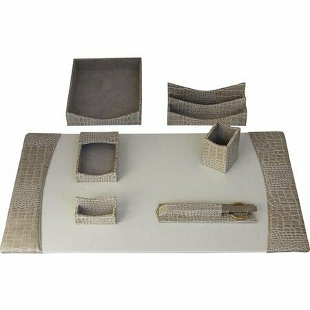 DACASSO Desk Set, 7 Pc, Crocodile, Breeze, 34-3/4inx20-3/4inx5-2/5in, BG DACD6304